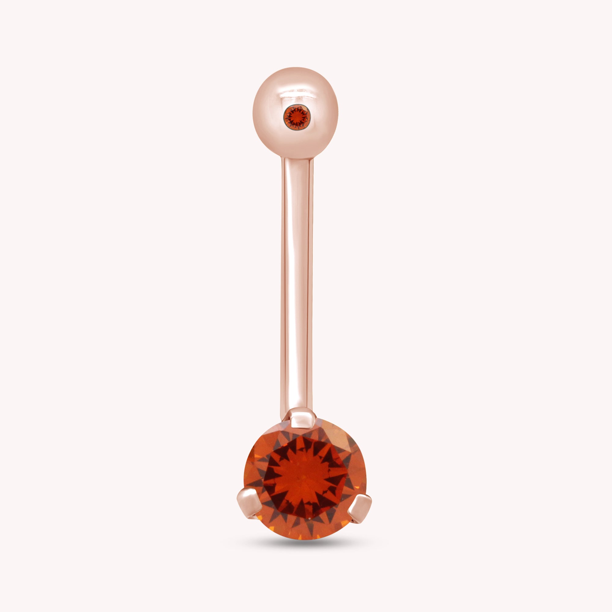 Internally Threaded Belly Button Navel Ring in 14K Gold Over Sterling Silver