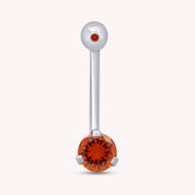 Internally Threaded Belly Button Navel Ring in 14K Gold Over Sterling Silver