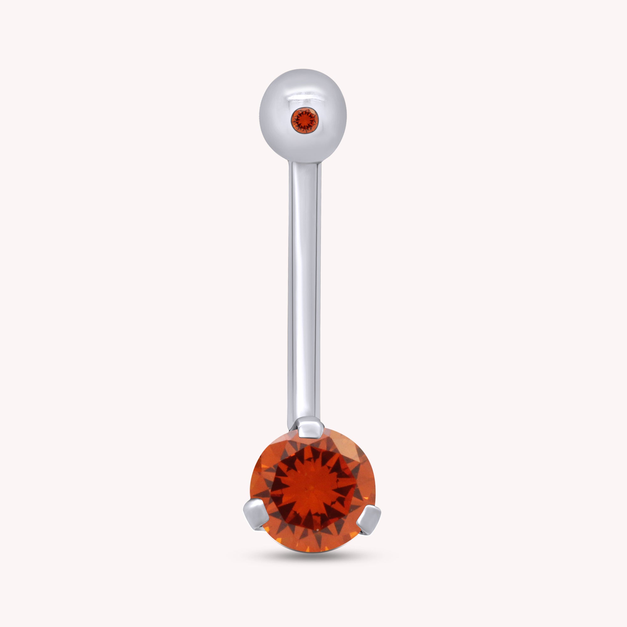 Internally Threaded Belly Button Navel Ring in 14K Gold Over Sterling Silver