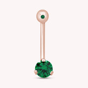 Internally Threaded Belly Button Navel Ring in 14K Gold Over Sterling Silver
