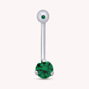 Internally Threaded Belly Button Navel Ring in 14K Gold Over Sterling Silver