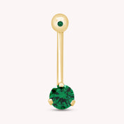 Internally Threaded Belly Button Navel Ring in 14K Gold Over Sterling Silver