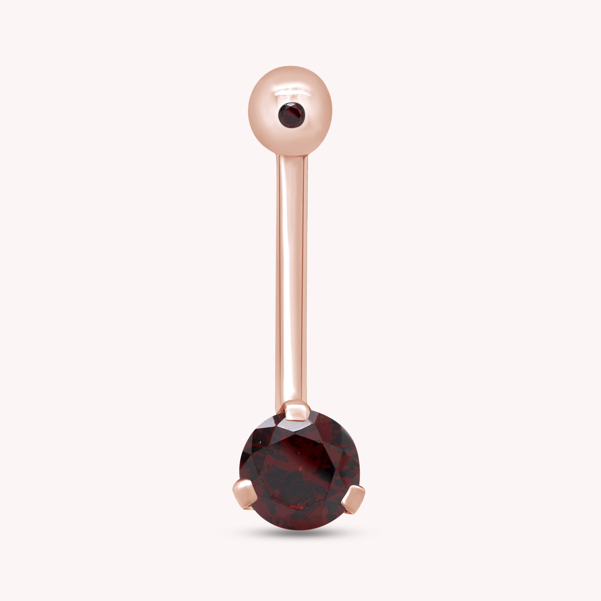 Internally Threaded Belly Button Navel Ring in 14K Gold Over Sterling Silver