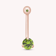 Internally Threaded Belly Button Navel Ring in 14K Gold Over Sterling Silver