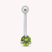 Internally Threaded Belly Button Navel Ring in 14K Gold Over Sterling Silver