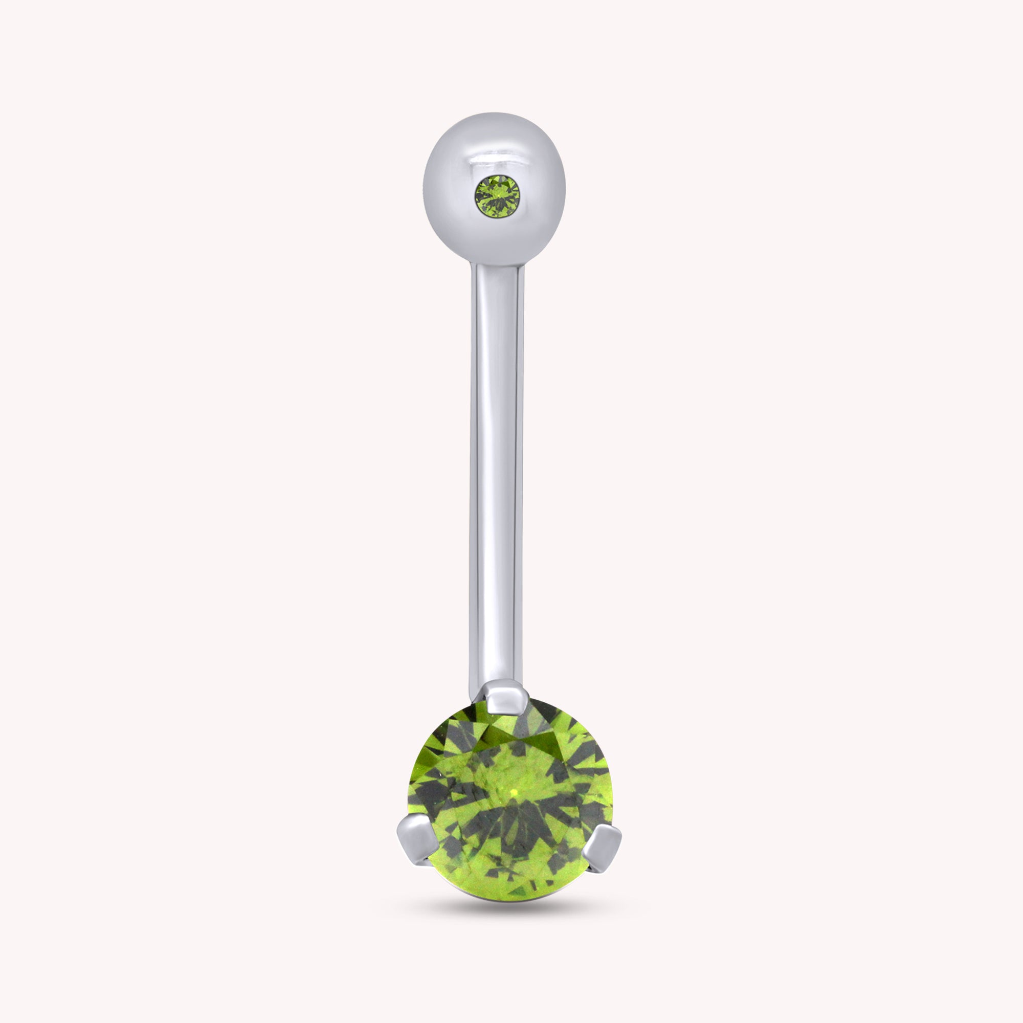 Internally Threaded Belly Button Navel Ring in 14K Gold Over Sterling Silver