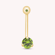 Internally Threaded Belly Button Navel Ring in 14K Gold Over Sterling Silver