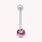 Internally Threaded Belly Button Navel Ring in 14K Gold Over Sterling Silver