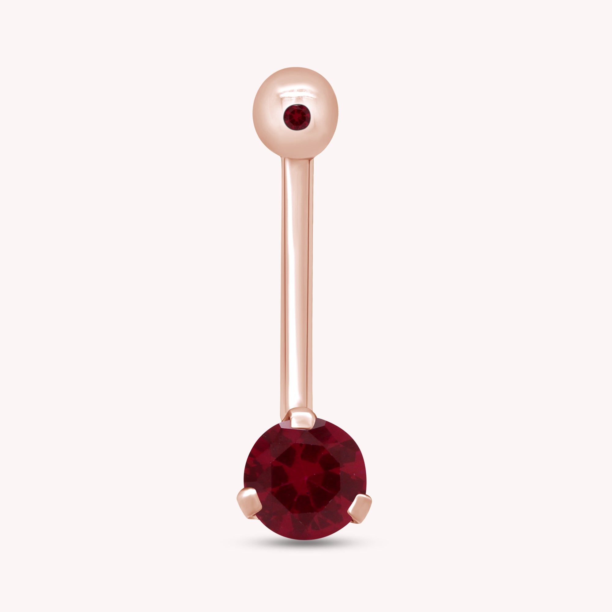 Internally Threaded Belly Button Navel Ring in 14K Gold Over Sterling Silver