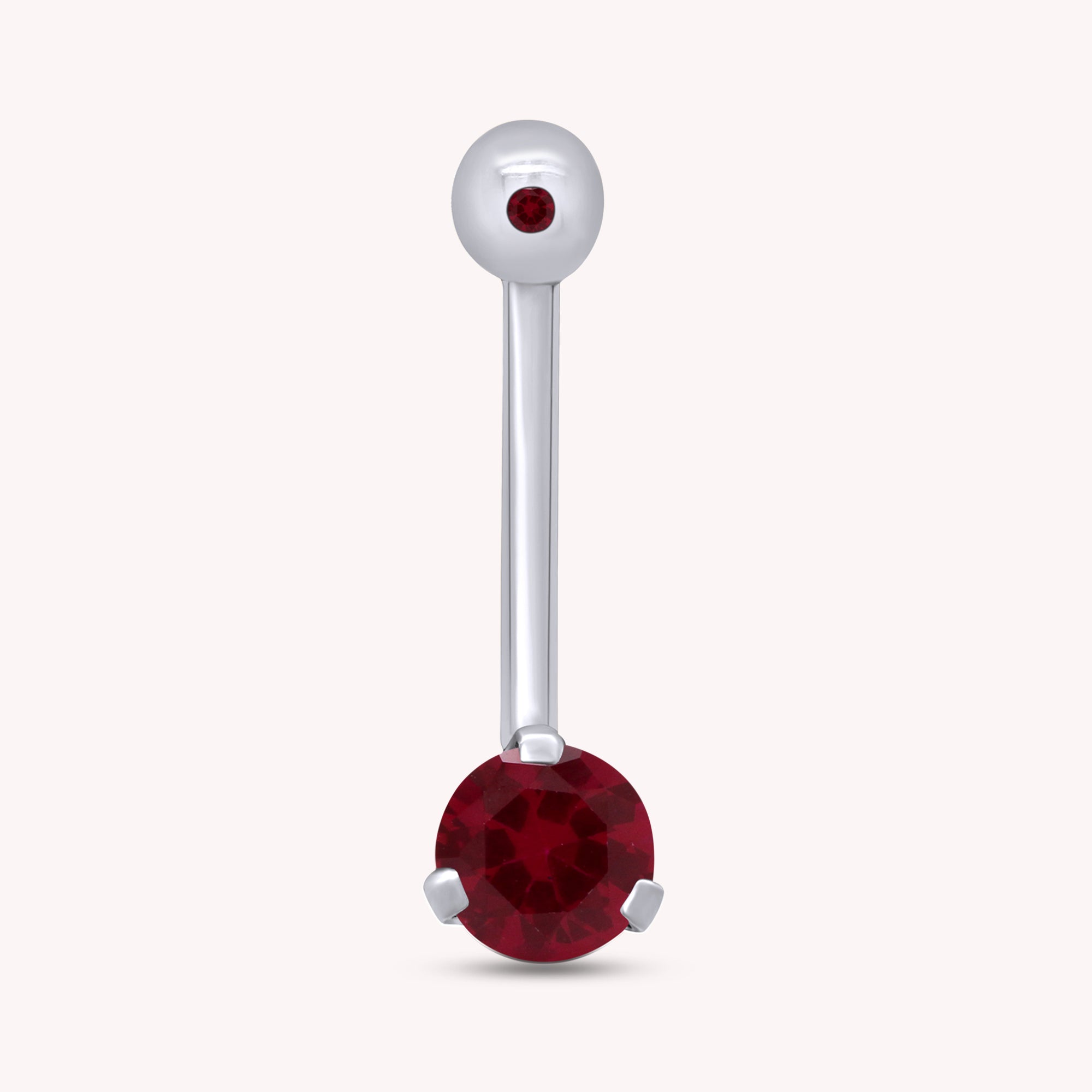 Internally Threaded Belly Button Navel Ring in 14K Gold Over Sterling Silver