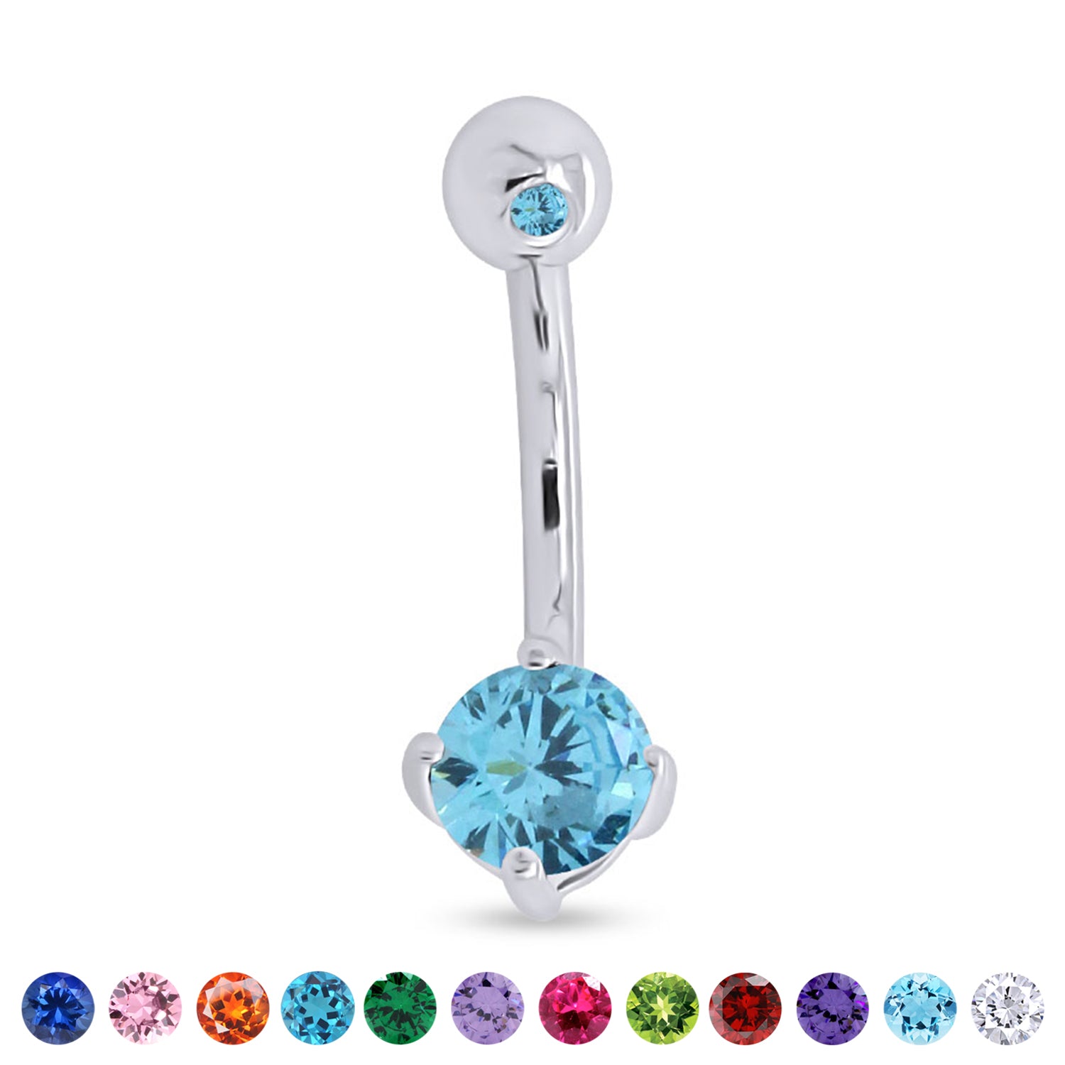 Body Piercing Belly Button Navel Ring Sterling Silver