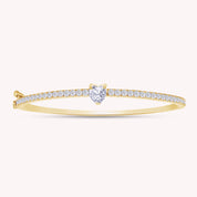 Heart & Round Lab Created Moissanite Tennis Bangle Bracelet
