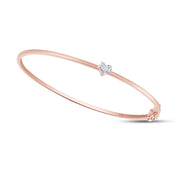 Heart Shape Lab Created Moissanite Solitaire Bangle Bracelet