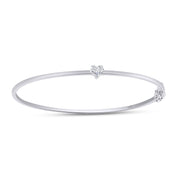 Heart Shape Lab Created Moissanite Solitaire Bangle Bracelet