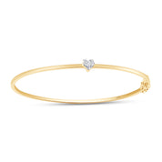 Heart Shape Lab Created Moissanite Solitaire Bangle Bracelet
