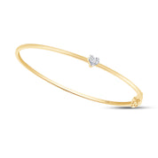 Heart Shape Lab Created Moissanite Solitaire Bangle Bracelet