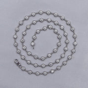Bezel Set Link Chain Lab Created Moissanite with 3.80MM Width