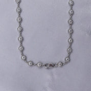 Bezel Set Link Chain Lab Created Moissanite with 3.80MM Width
