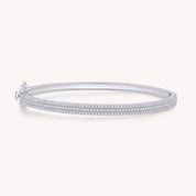 Pave Set 3-Row Cubic Zirconia Bangle Bracelet