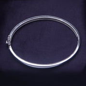 Pave Set 3-Row Cubic Zirconia Bangle Bracelet