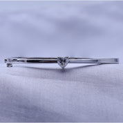 Heart Shape Lab Created Moissanite Solitaire Bangle Bracelet