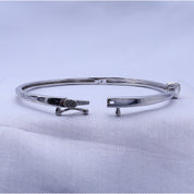 Heart Shape Lab Created Moissanite Solitaire Bangle Bracelet