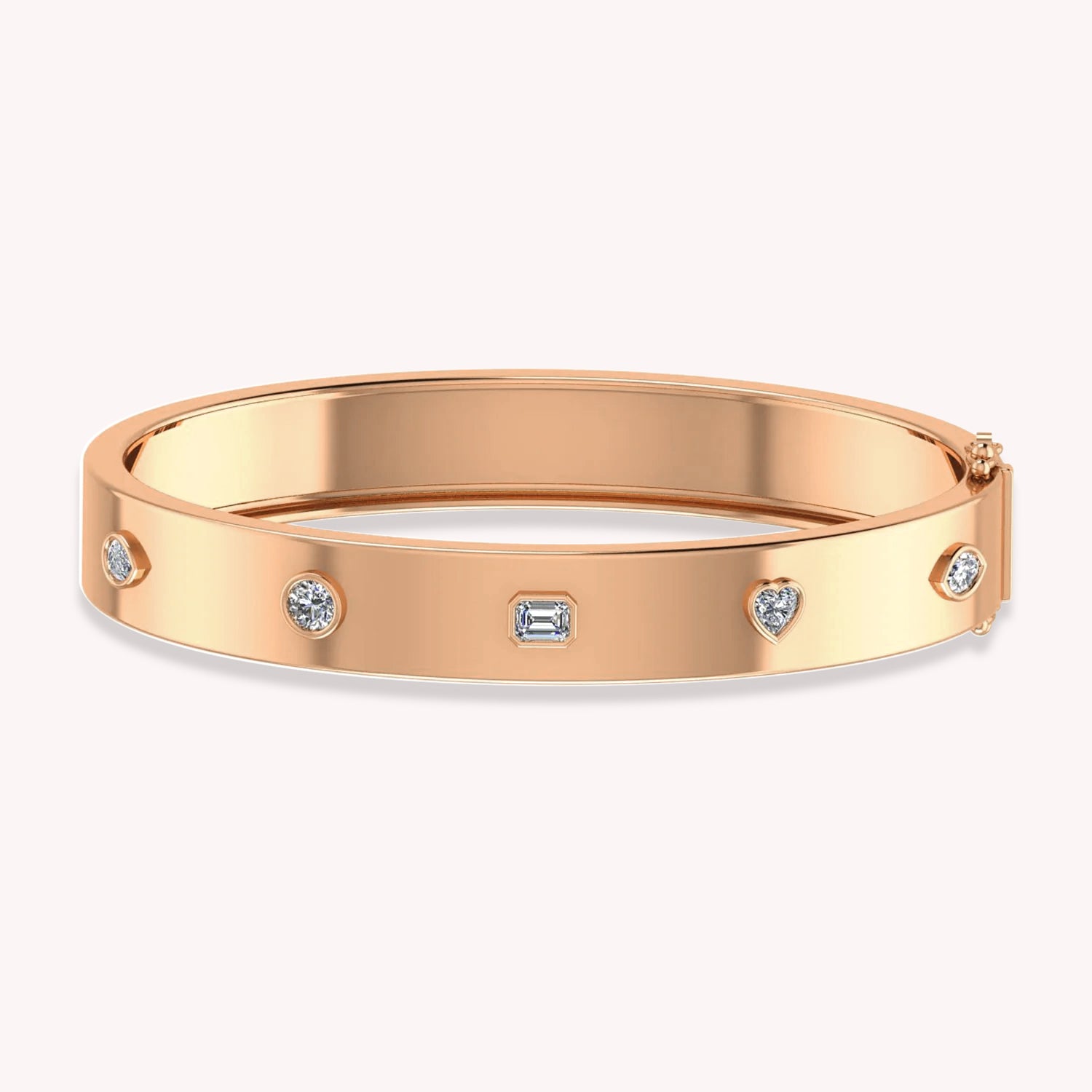 Multi Shape Lab Created Moissanite 10MM Width Bangle Bracelet