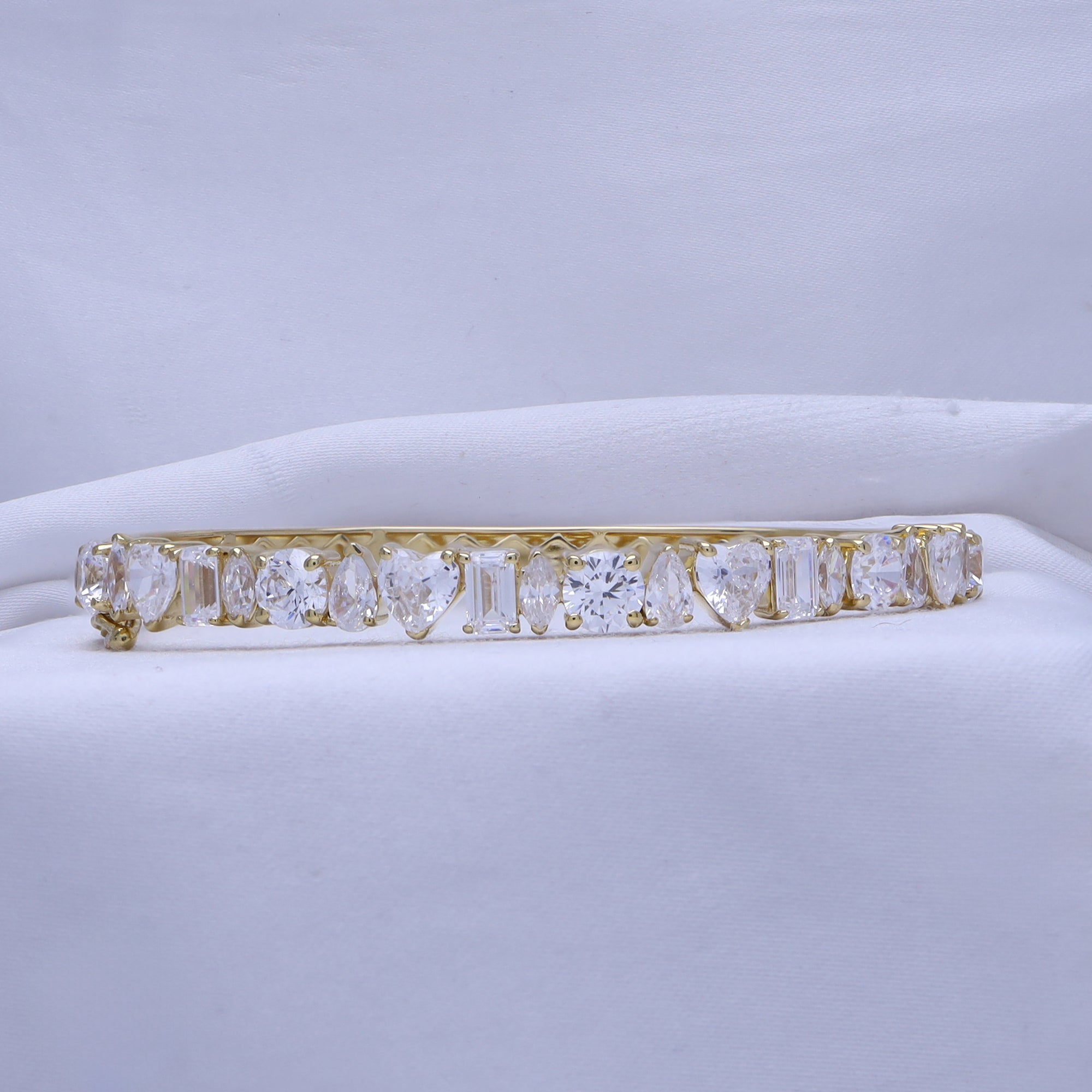 Multi Shape Lab Grown Diamond Bangle Bracelet