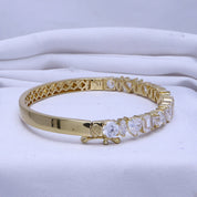 Multi Shape White Cubic Zirconia Bangle Bracelet