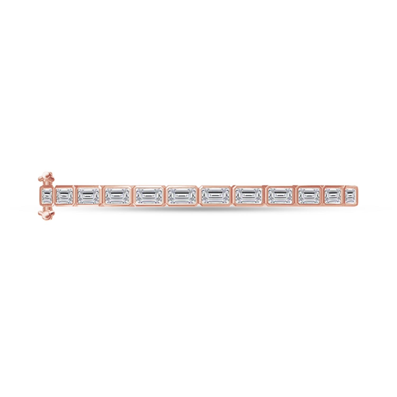 Emerald Shape Lab Created Moissanite Classic Tennis Bangle Bracelet