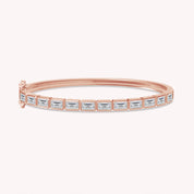 Emerald Shape Lab Created Moissanite Classic Tennis Bangle Bracelet