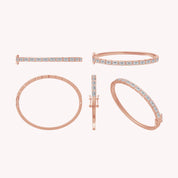 Emerald Shape Lab Created Moissanite Classic Tennis Bangle Bracelet