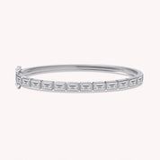Emerald Shape Lab Created Moissanite Classic Tennis Bangle Bracelet