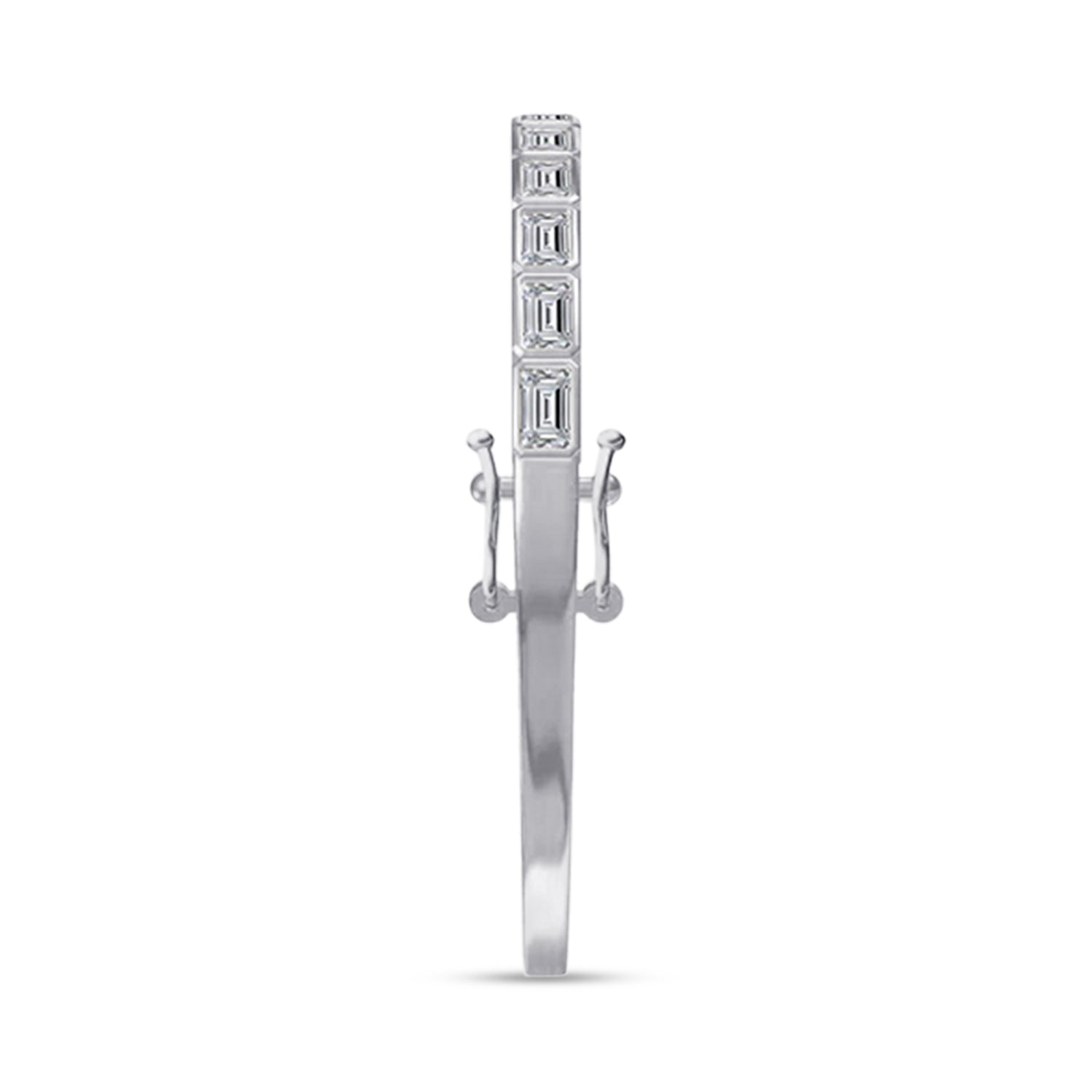 Emerald Shape Lab Created Moissanite Classic Tennis Bangle Bracelet