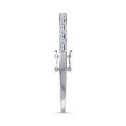 Emerald Shape Lab Created Moissanite Classic Tennis Bangle Bracelet