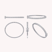 Emerald Shape Lab Created Moissanite Classic Tennis Bangle Bracelet