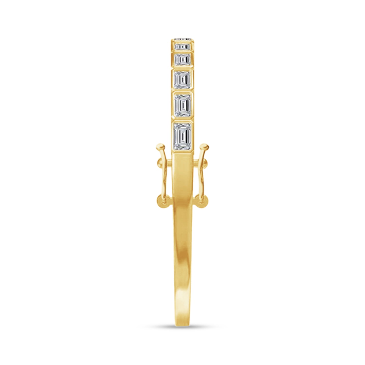 Emerald Shape Lab Created Moissanite Classic Tennis Bangle Bracelet