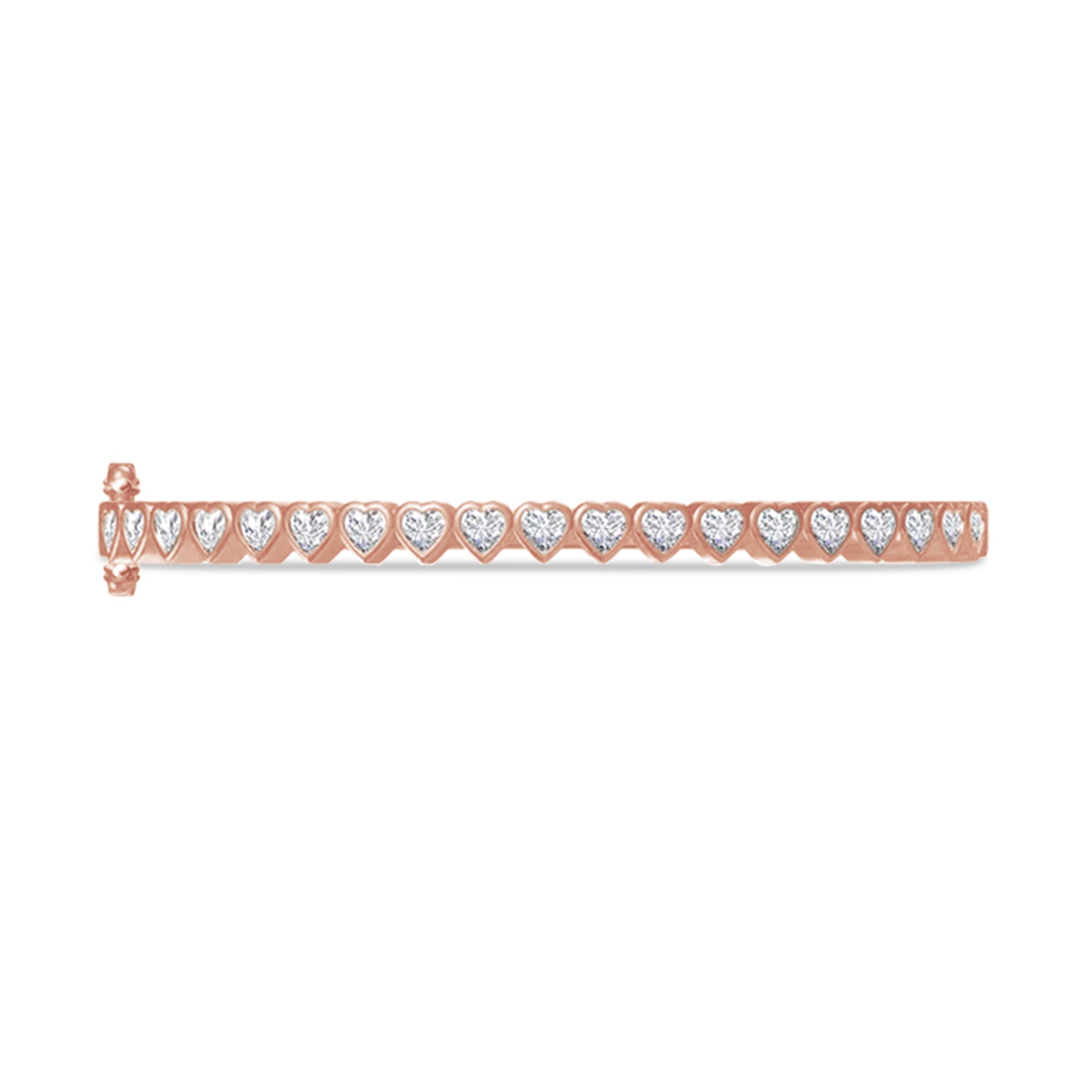3MM Heart Shape Bangle Bracelet Lab Created Moissanite