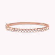 3MM Heart Shape Bangle Bracelet Lab Created Moissanite