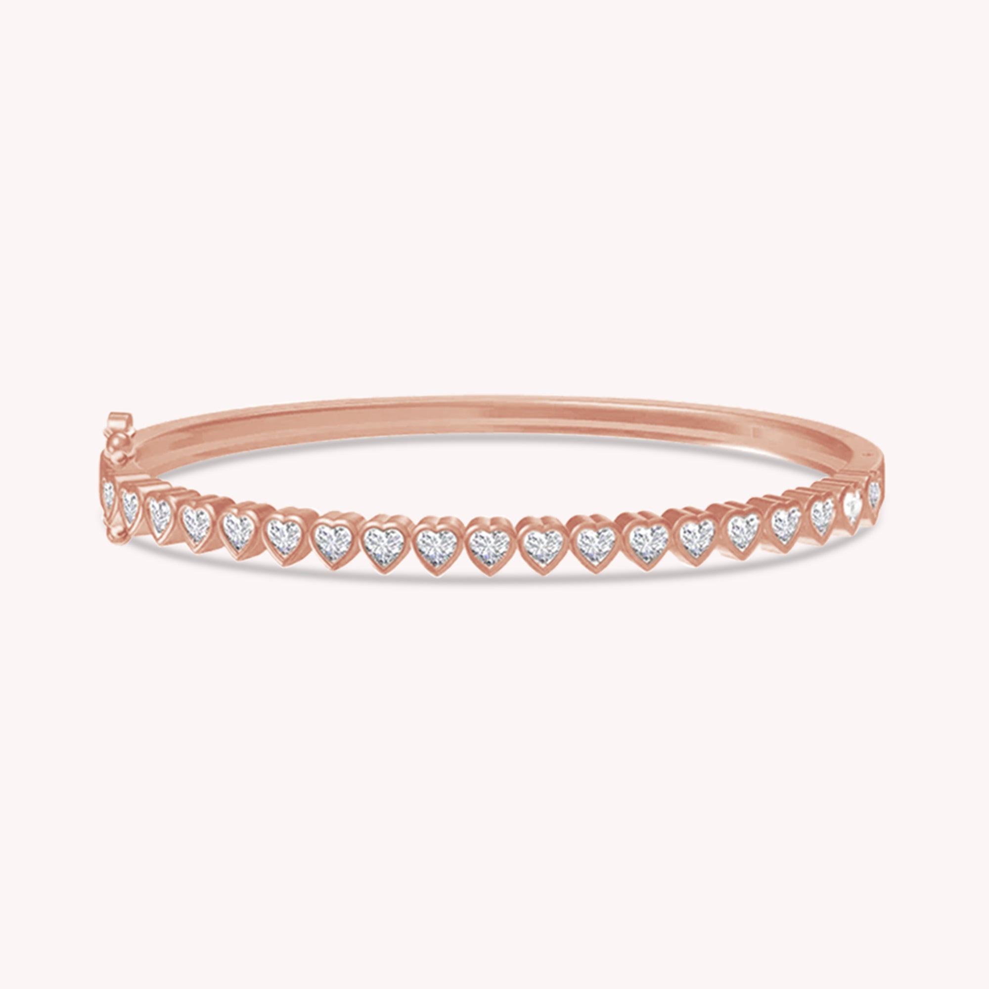 3MM Heart Shape Bangle Bracelet Lab Created Moissanite