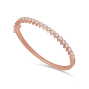 3MM Heart Shape Bangle Bracelet Lab Created Moissanite