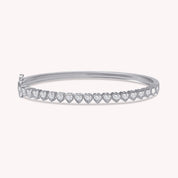 3MM Heart Shape Bangle Bracelet Lab Created Moissanite