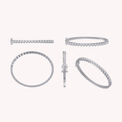 3MM Heart Shape Bangle Bracelet Lab Created Moissanite