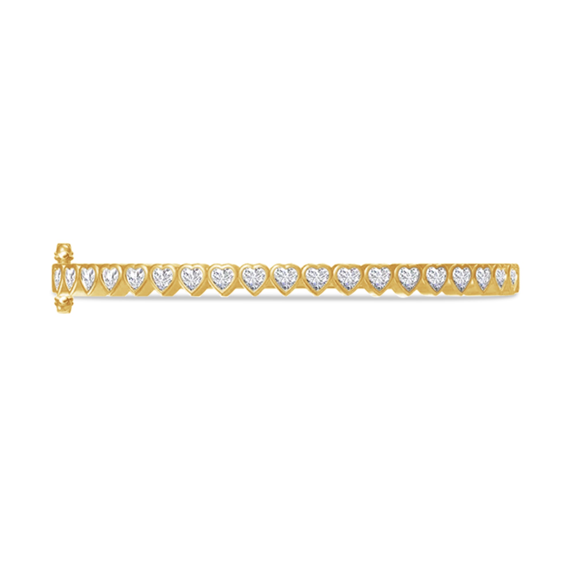 3MM Heart Shape Bangle Bracelet Lab Created Moissanite