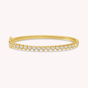 3MM Heart Shape Bangle Bracelet Lab Created Moissanite