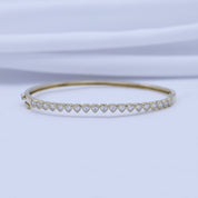 3MM Heart Shape Bangle Bracelet Lab Created Moissanite