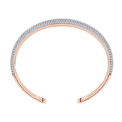 5.00 Cttw Round Lab Created Moiissanite Pave Set Double Domed Open Cuff Bracelet