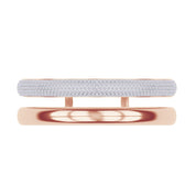 5.00 Cttw Round Lab Created Moiissanite Pave Set Double Domed Open Cuff Bracelet