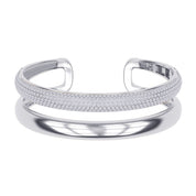 5.00 Cttw Round Lab Created Moiissanite Pave Set Double Domed Open Cuff Bracelet
