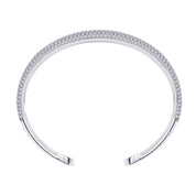 5.00 Cttw Round Lab Created Moiissanite Pave Set Double Domed Open Cuff Bracelet